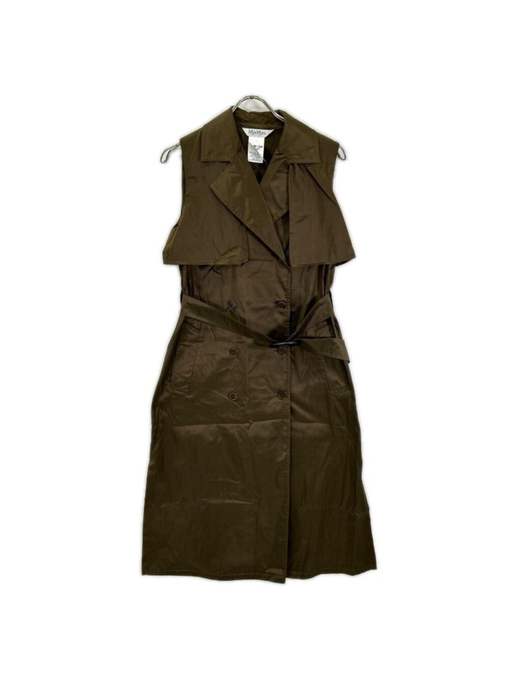 Max Mara Brown Silk Sleeveless Dress 38